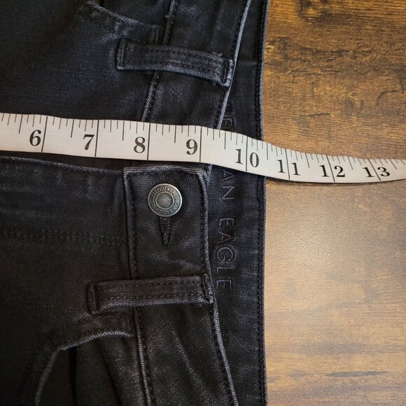 American Eagle Jeans 4 R Jegging Super Hi Rise 360 Next Level Stretch Black Wash - Picture 9 of 12